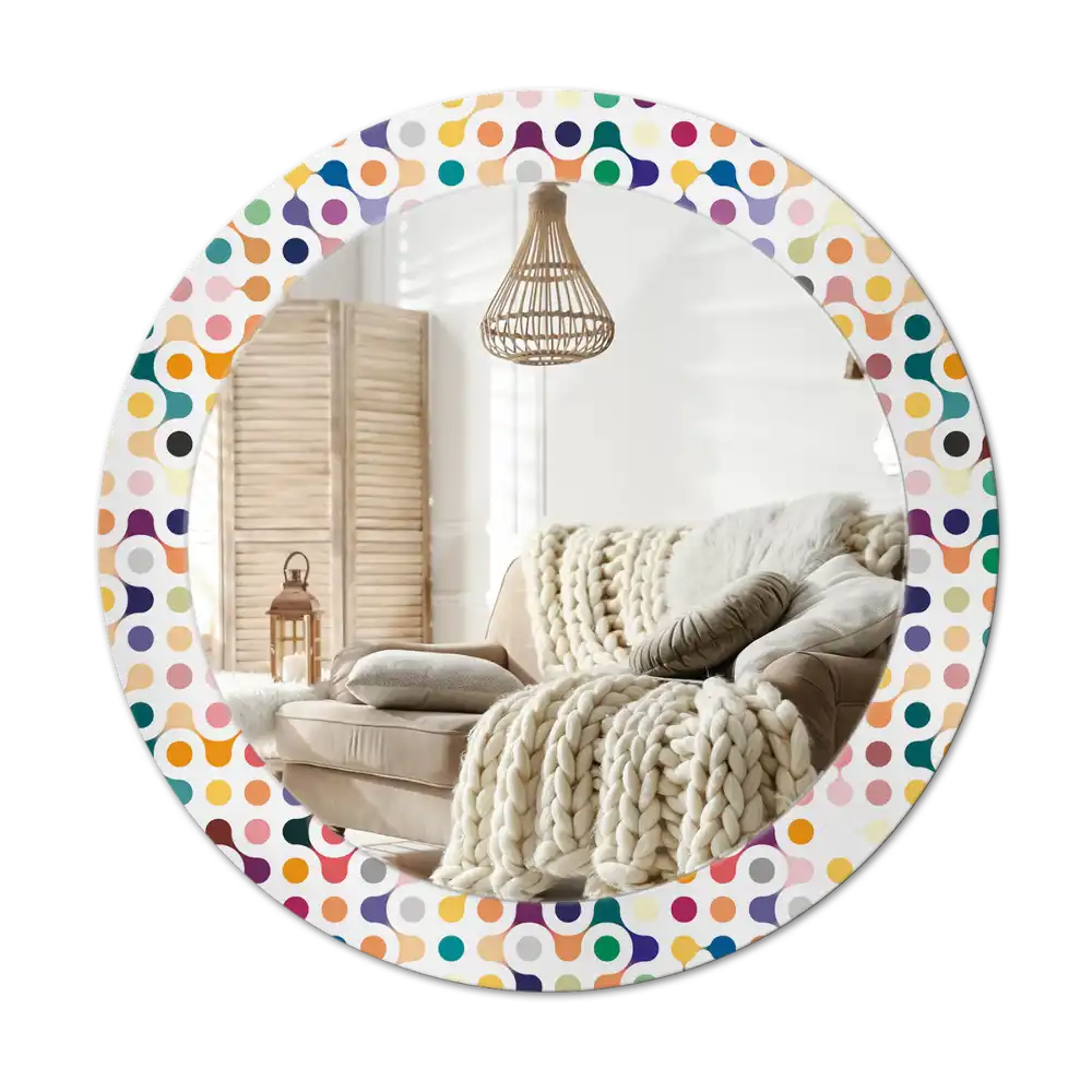 Round decorative mirror Pop art dots
