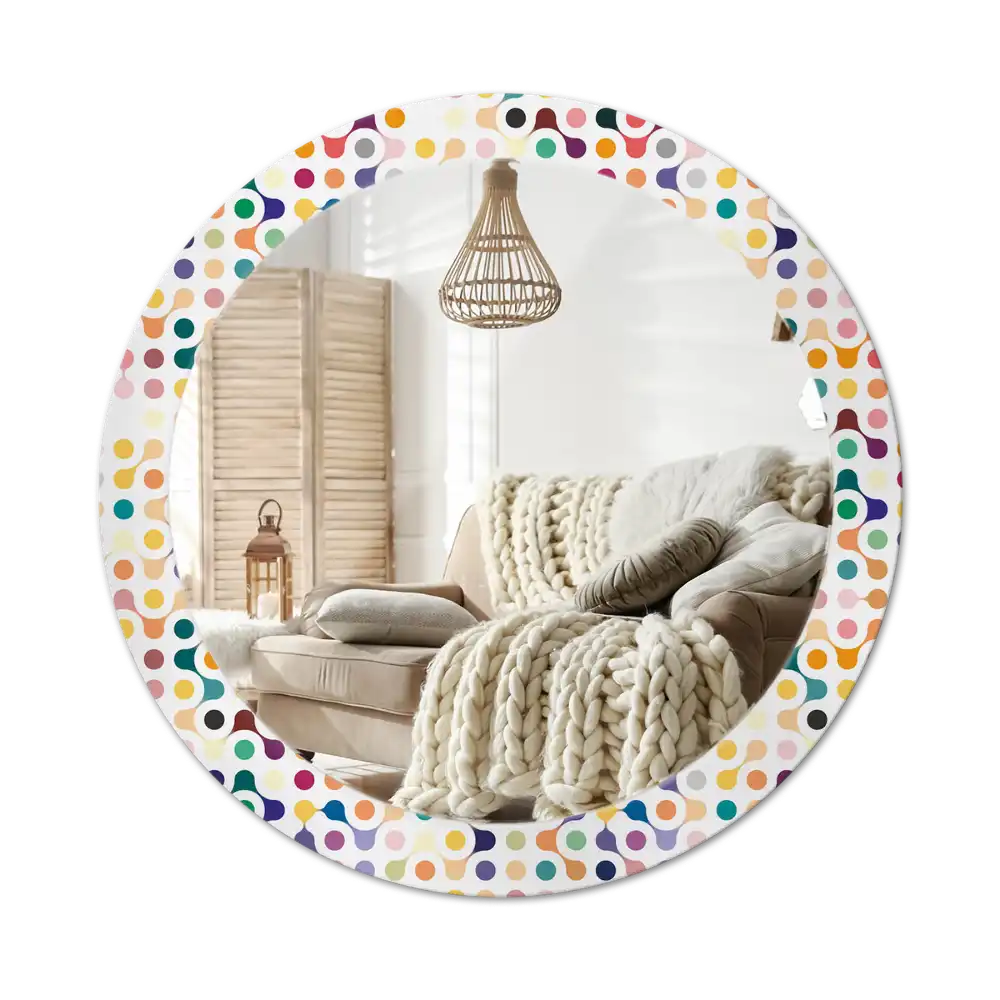 Round decorative mirror Pop art dots