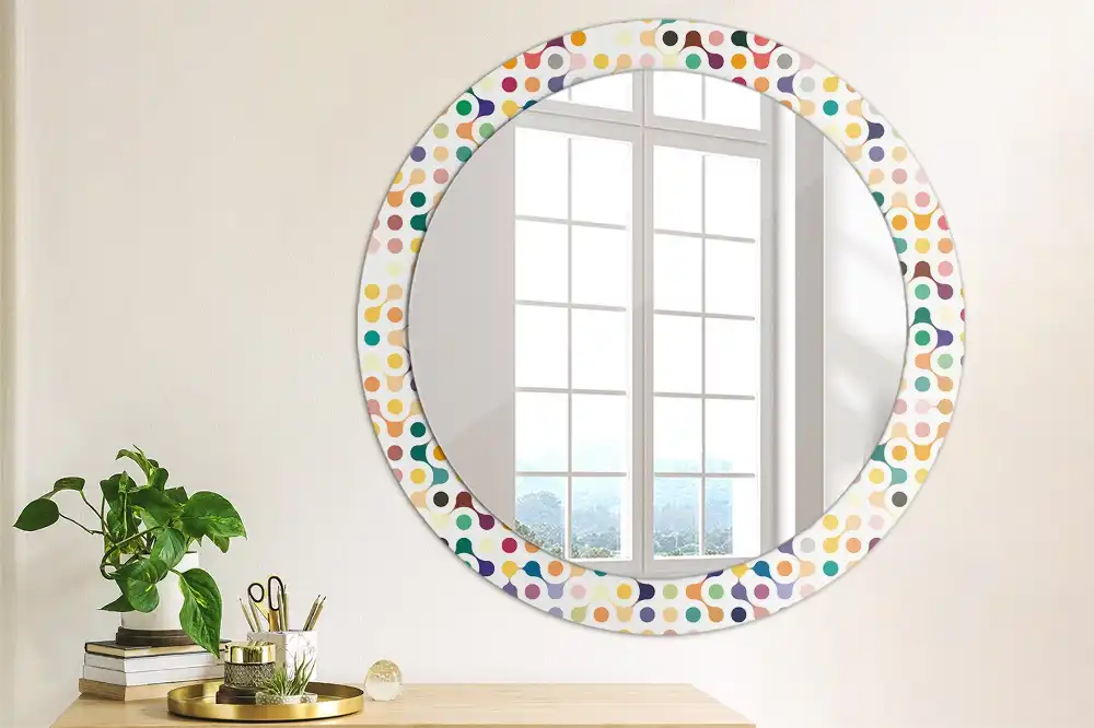 Round decorative mirror Pop art dots