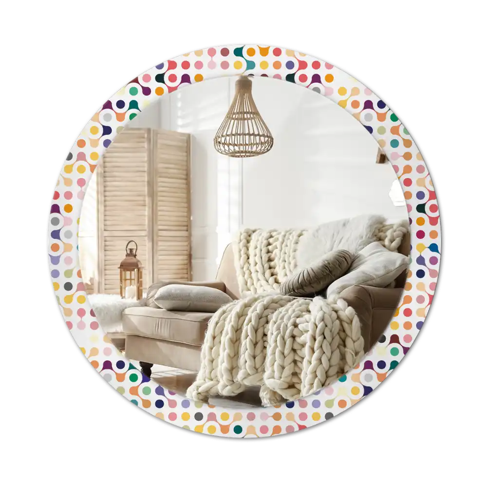 Round decorative mirror Pop art dots