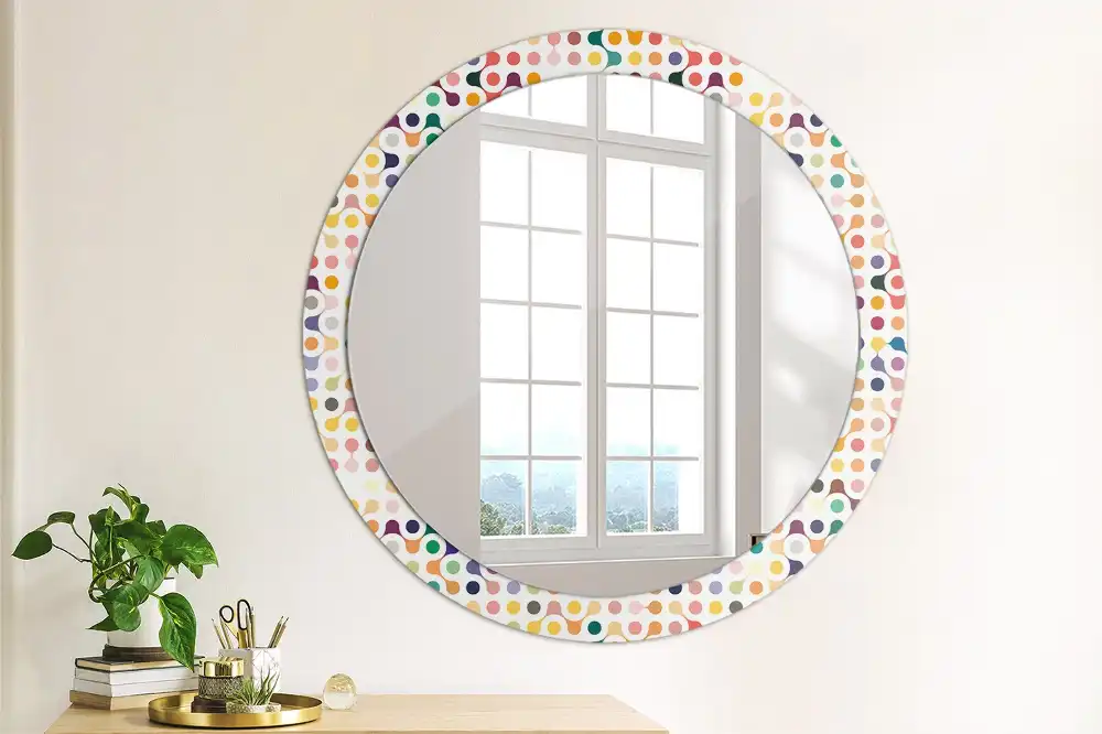 Round decorative mirror Pop art dots