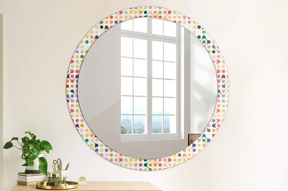 Round decorative mirror Pop art dots