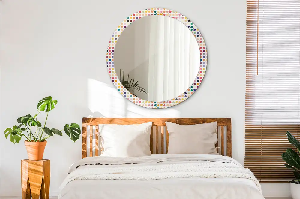 Round decorative mirror Pop art dots