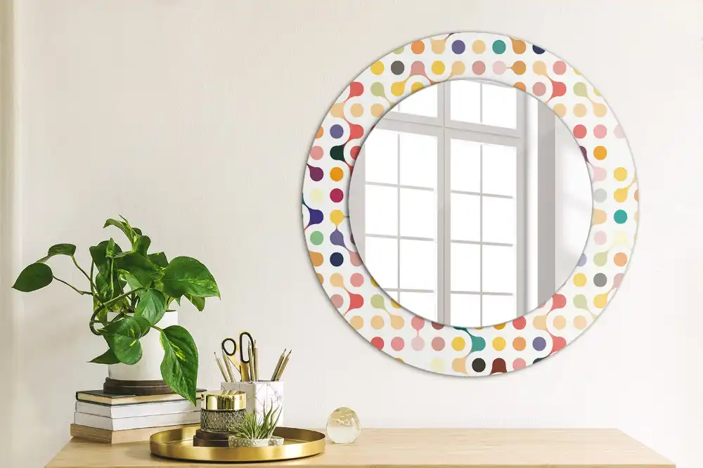 Round decorative mirror Pop art dots
