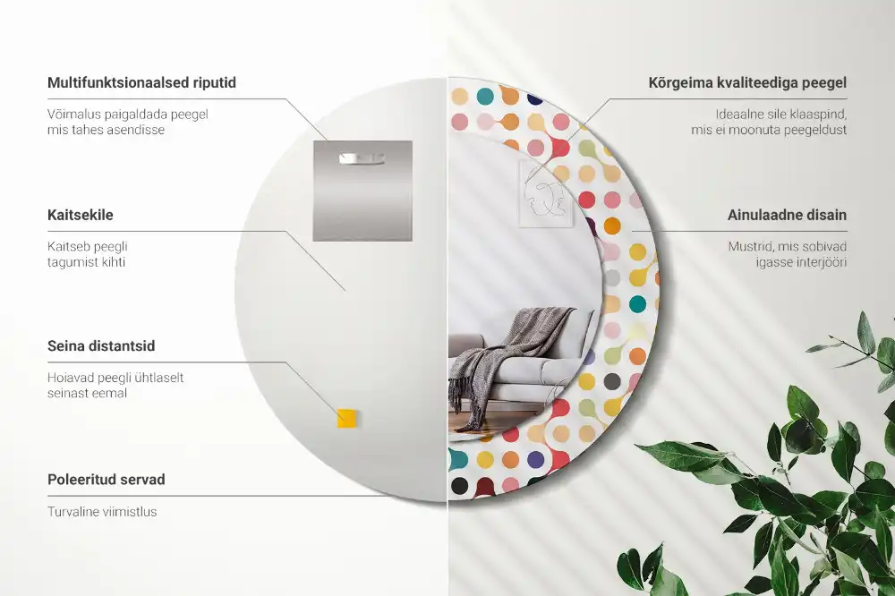 Round decorative mirror Pop art dots