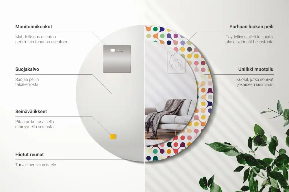 Round decorative mirror Pop art dots