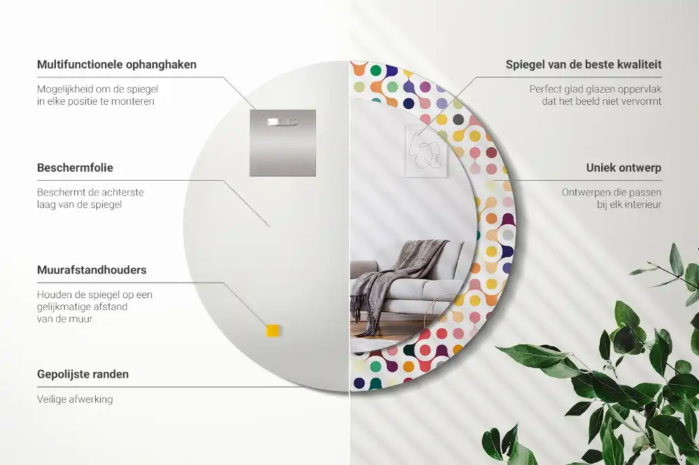 Round decorative mirror Pop art dots
