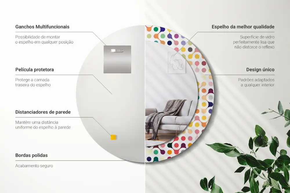 Round decorative mirror Pop art dots