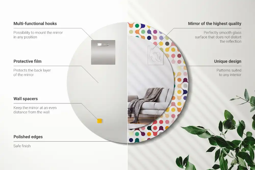 Round decorative mirror Pop art dots