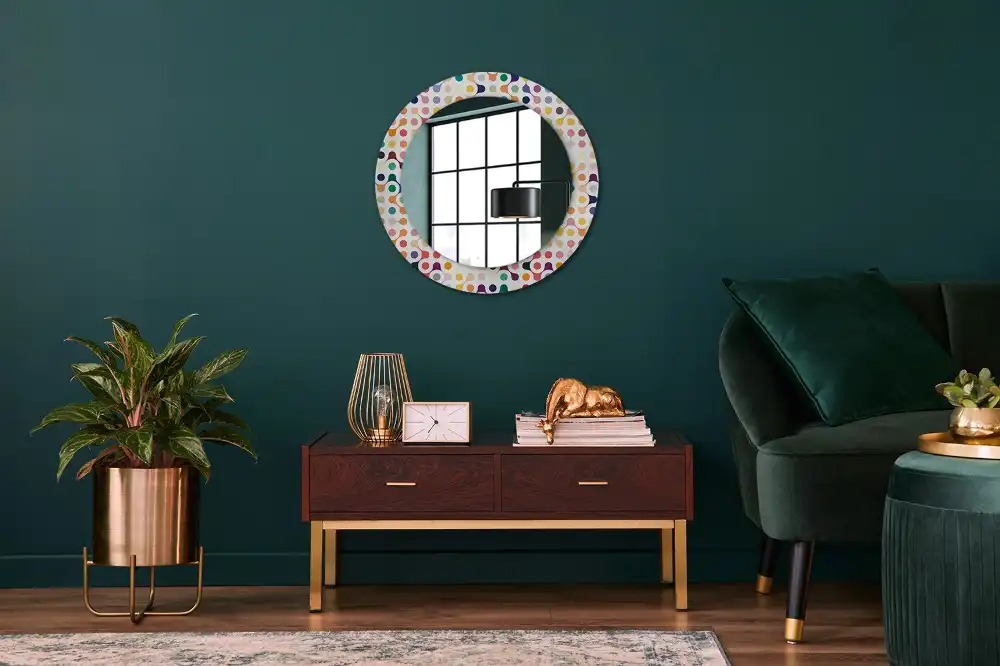 Round decorative mirror Pop art dots