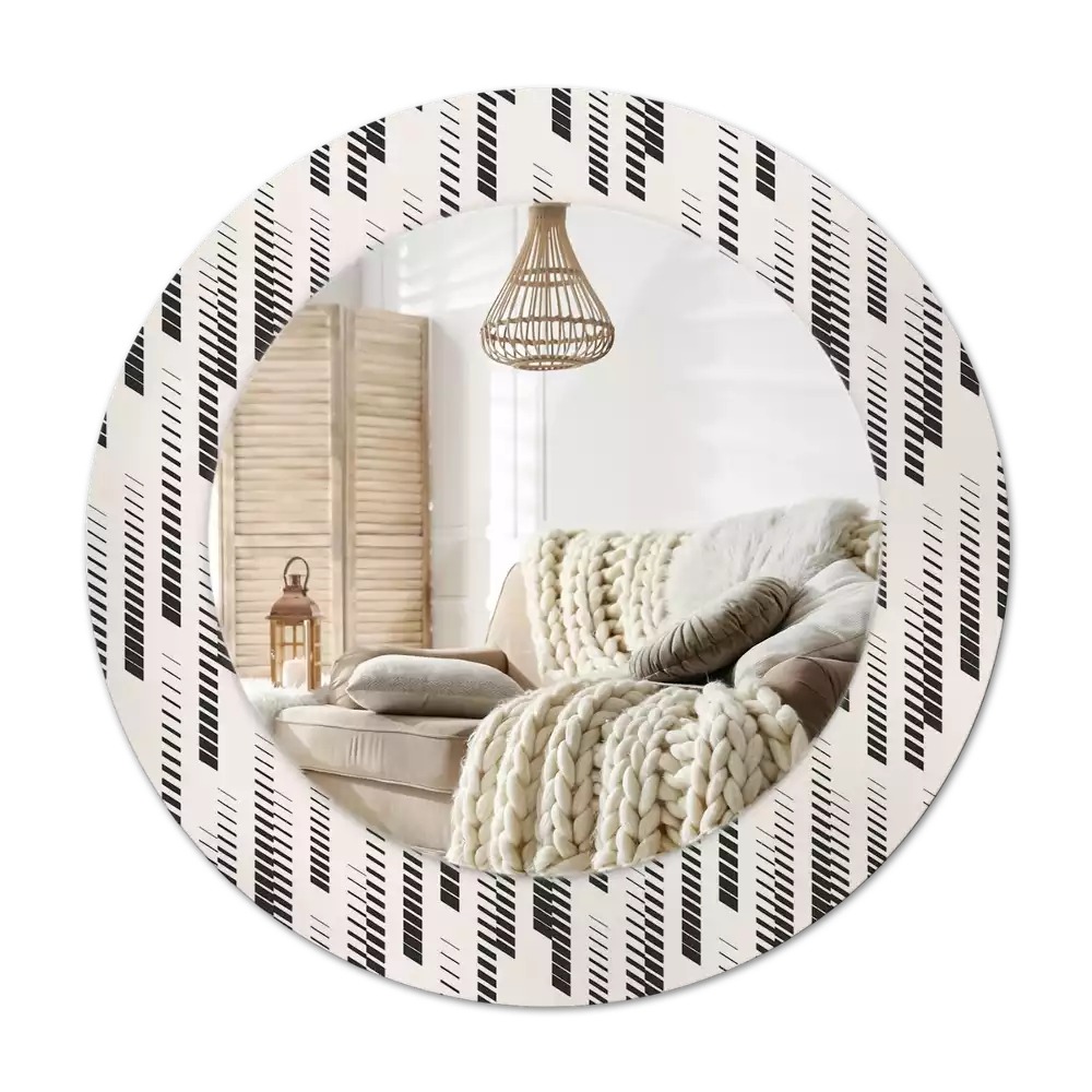 Round printed mirror Striped pattern