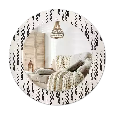 Round printed mirror Striped pattern