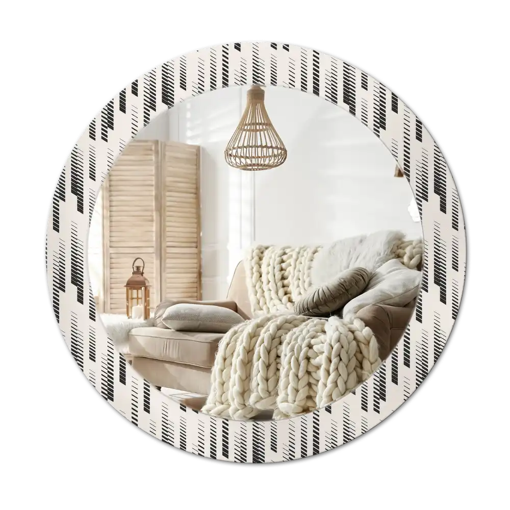 Round printed mirror Striped pattern