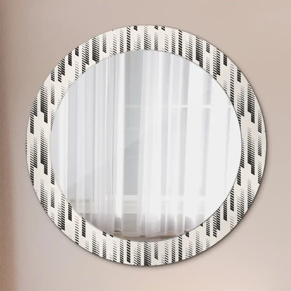 Round printed mirror Striped pattern
