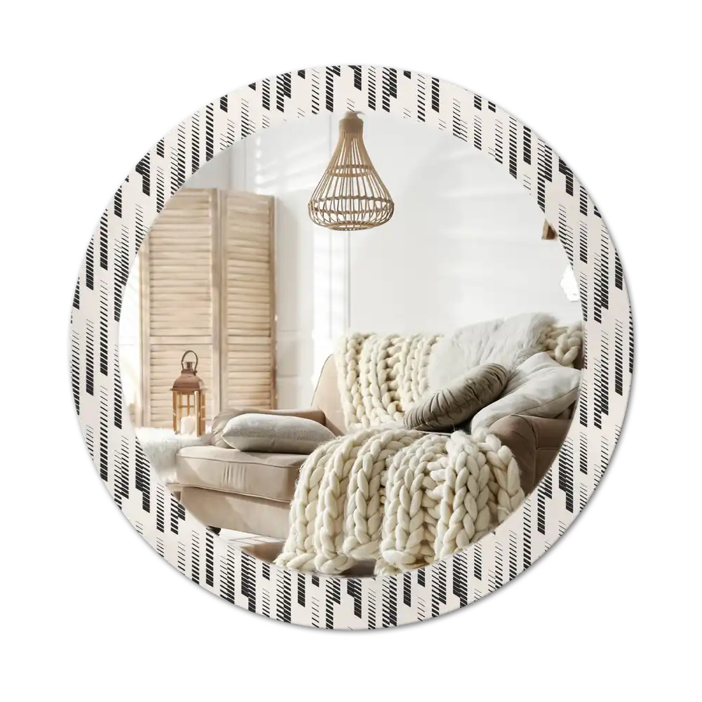 Round printed mirror Striped pattern