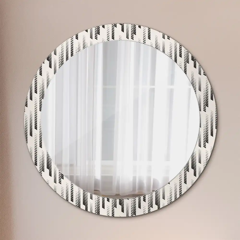 Round printed mirror Striped pattern