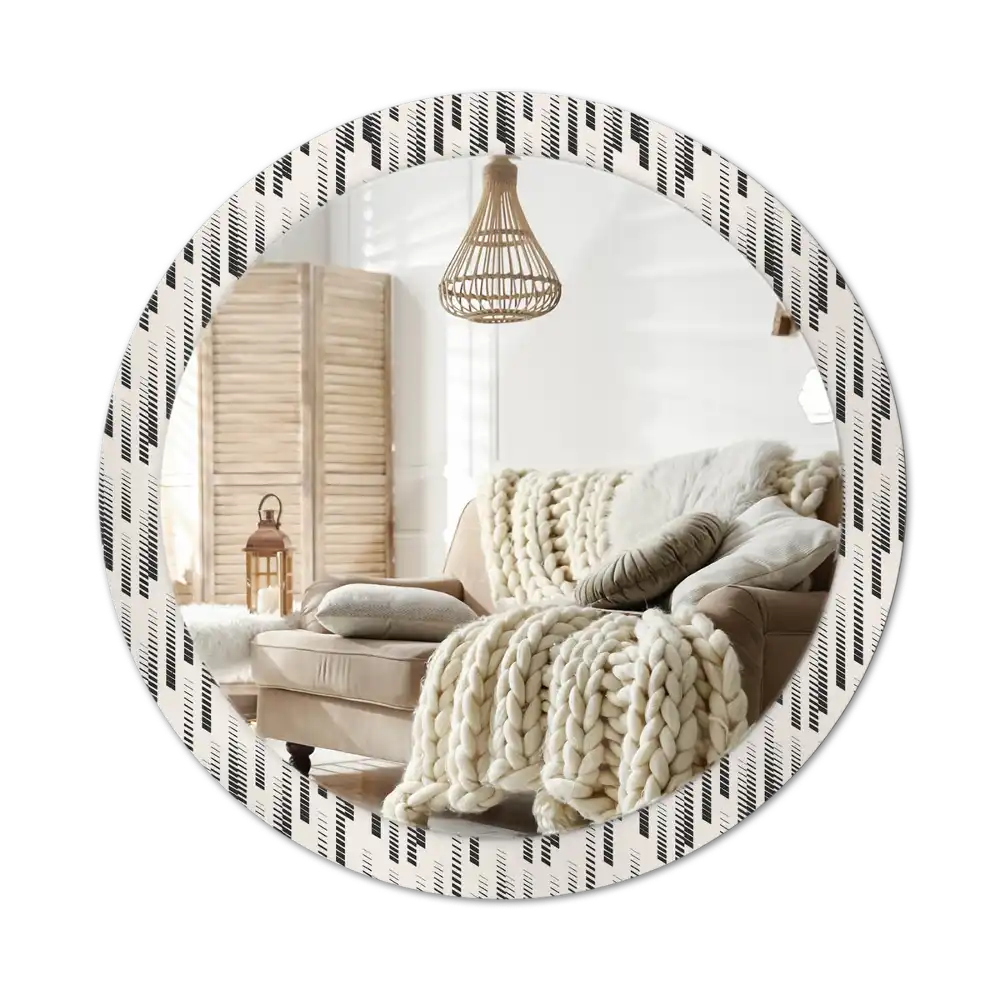 Round printed mirror Striped pattern