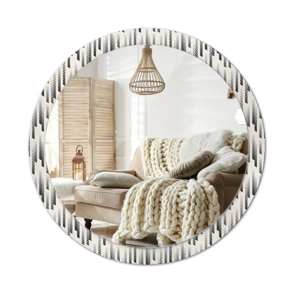Round printed mirror Striped pattern