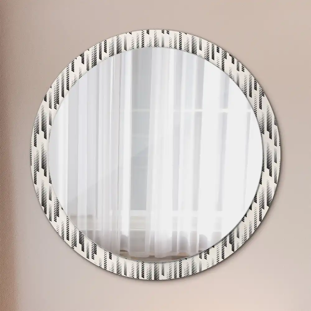 Round printed mirror Striped pattern