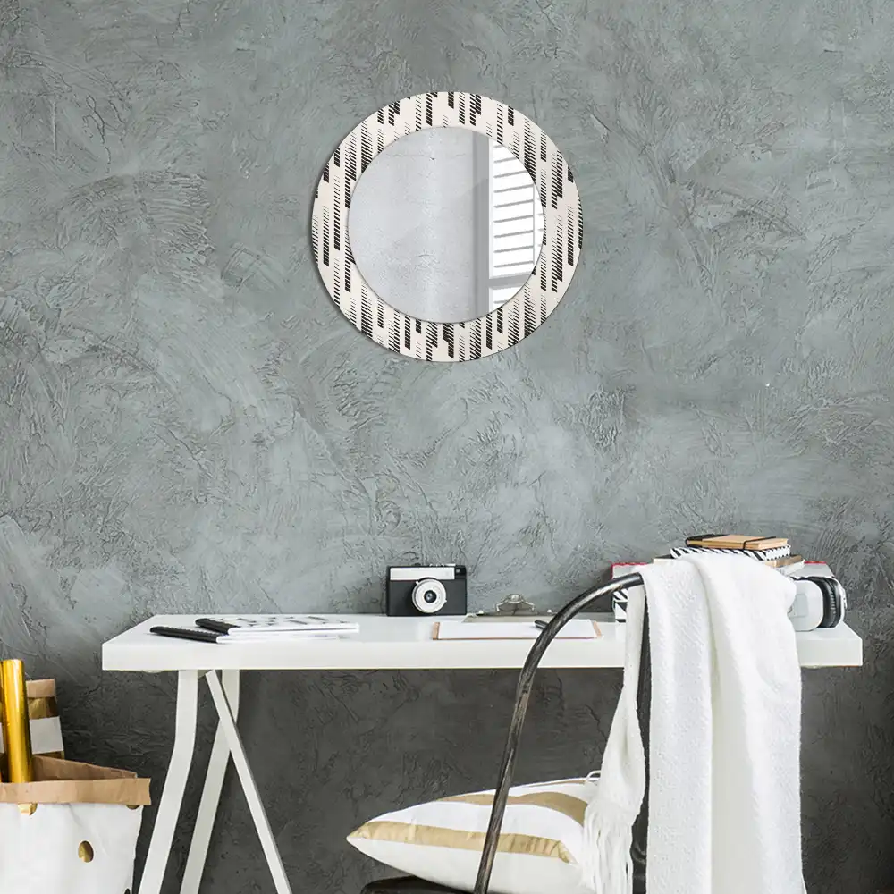 Round printed mirror Striped pattern