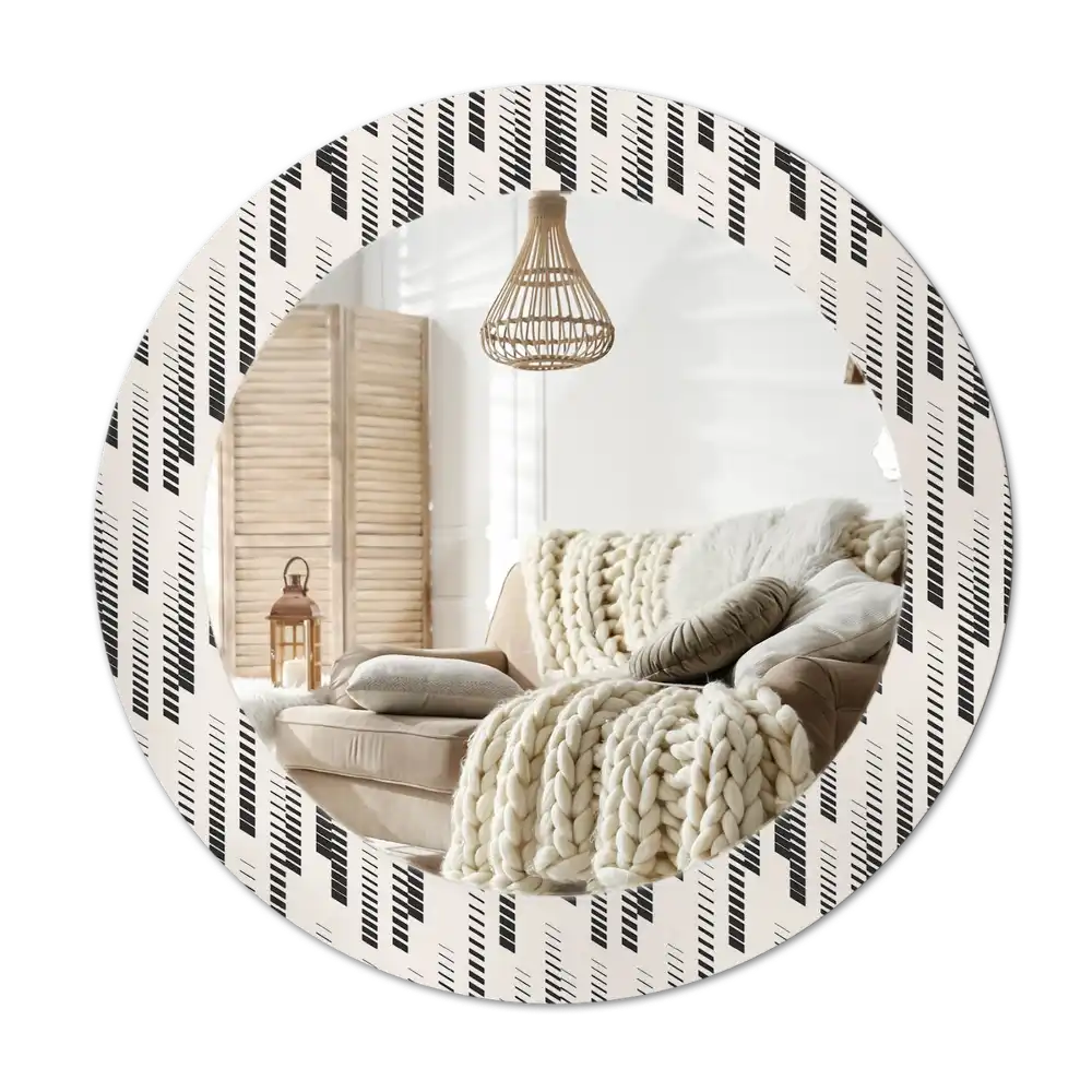 Round printed mirror Striped pattern