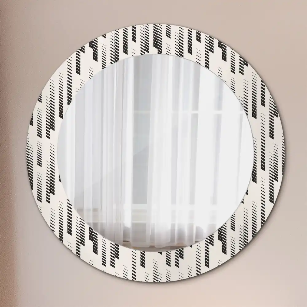 Round printed mirror Striped pattern