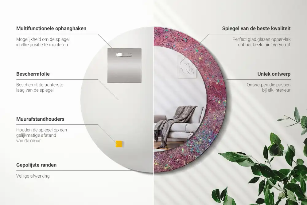 Round wall mirror decor Festival of colors