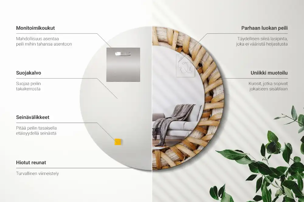 Round decorative mirror Braid