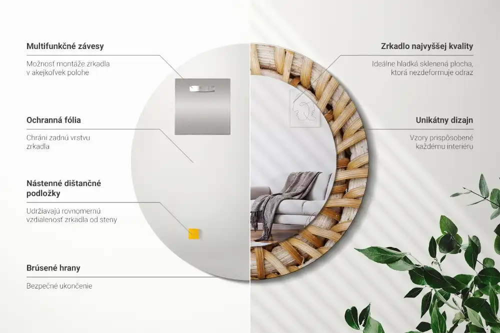 Round decorative mirror Braid