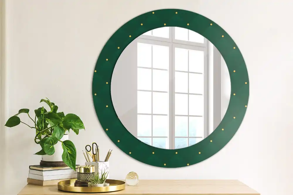 Round wall mirror decor Quilted pattern