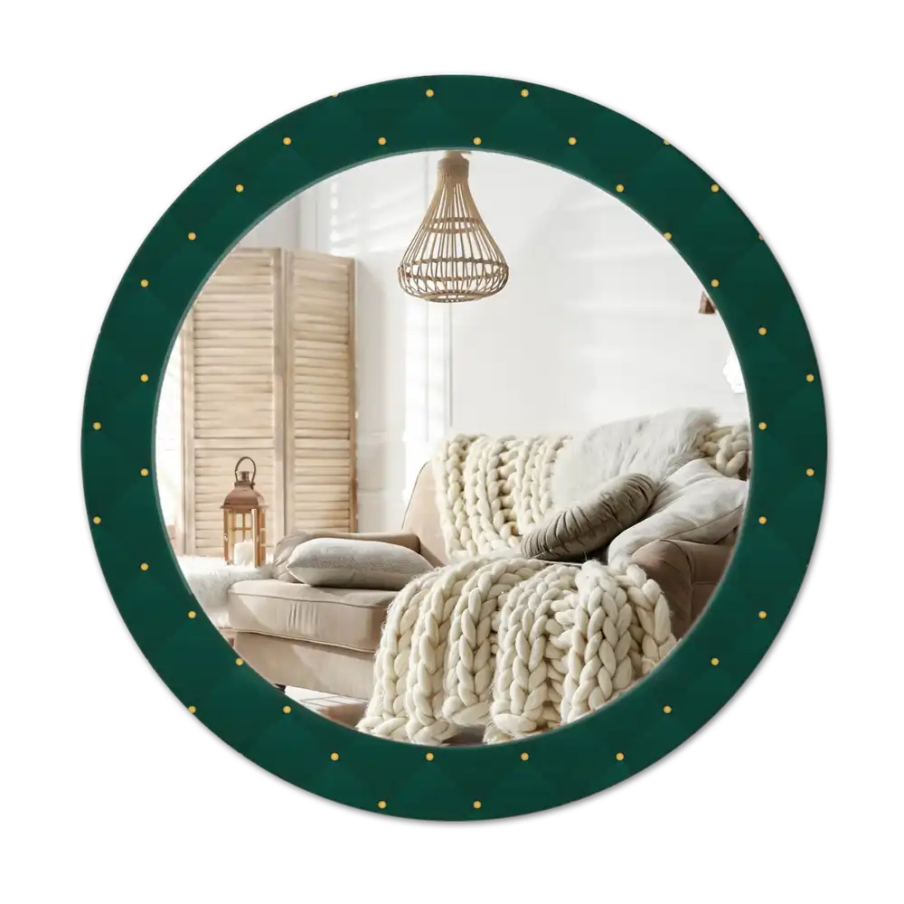 Round wall mirror decor Quilted pattern