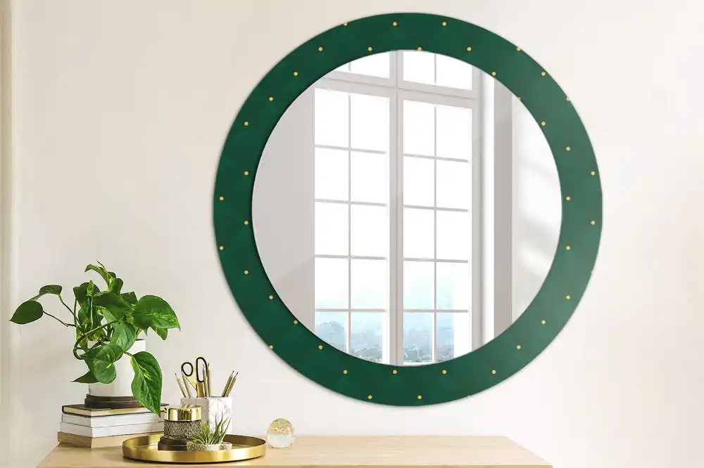 Round wall mirror decor Quilted pattern