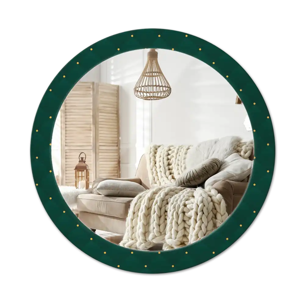 Round wall mirror decor Quilted pattern