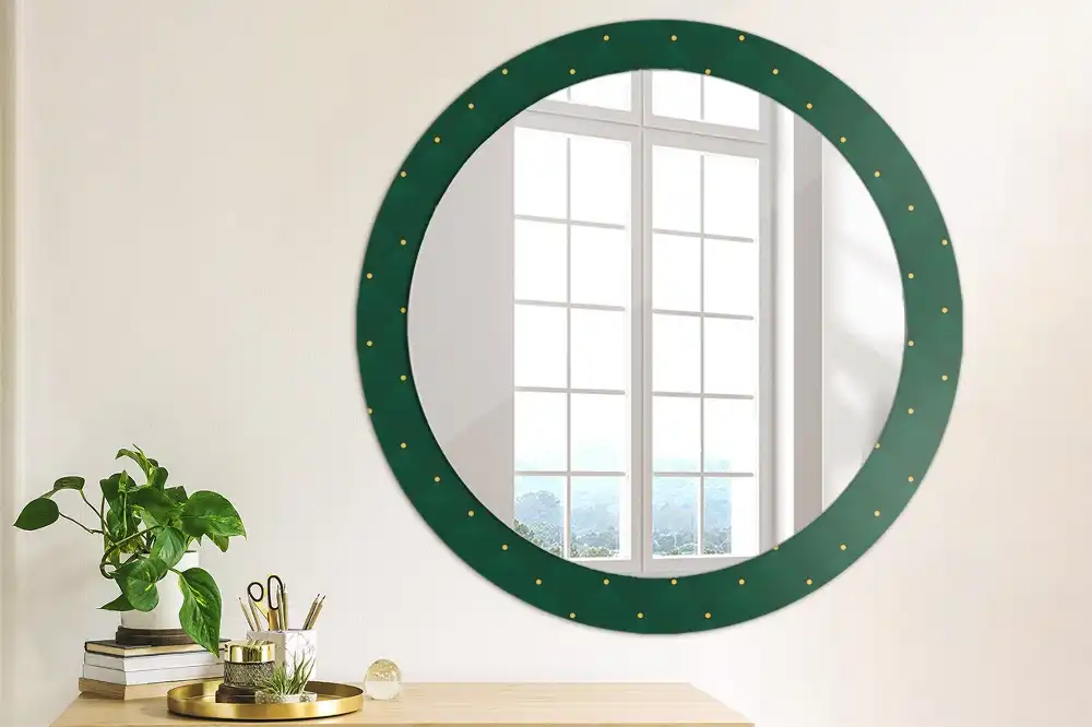 Round wall mirror decor Quilted pattern