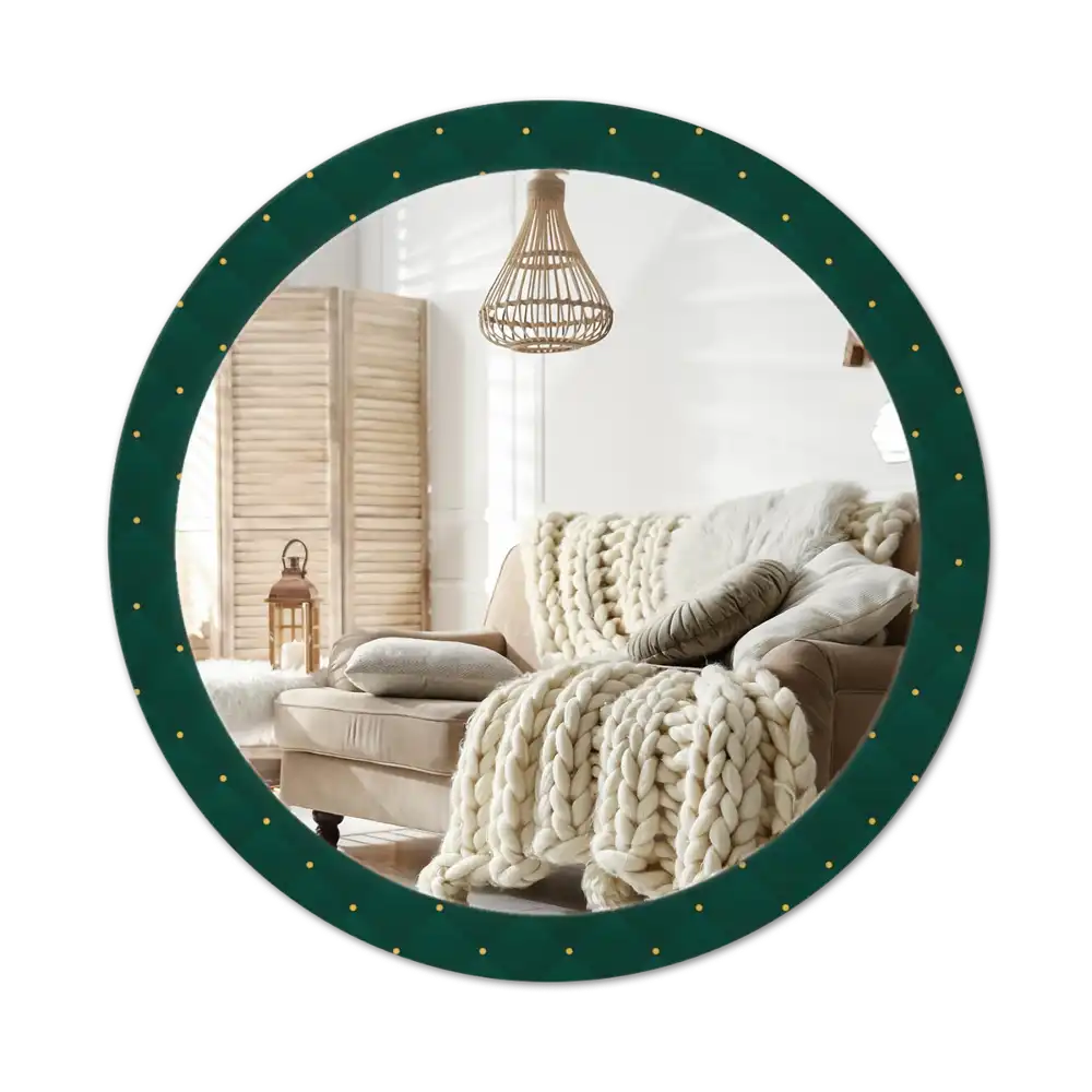 Round wall mirror decor Quilted pattern
