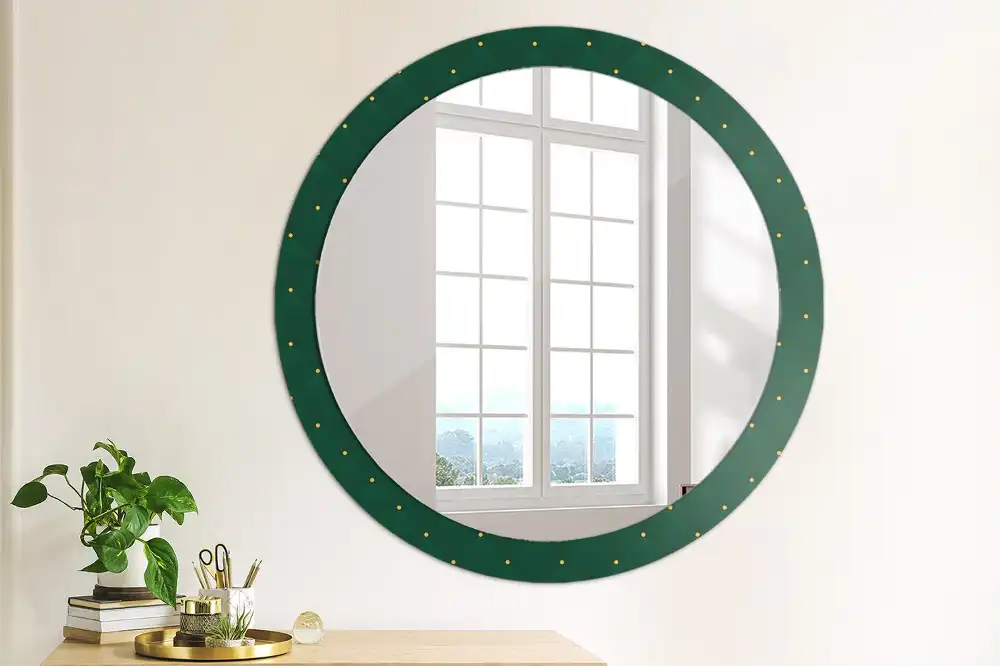 Round wall mirror decor Quilted pattern