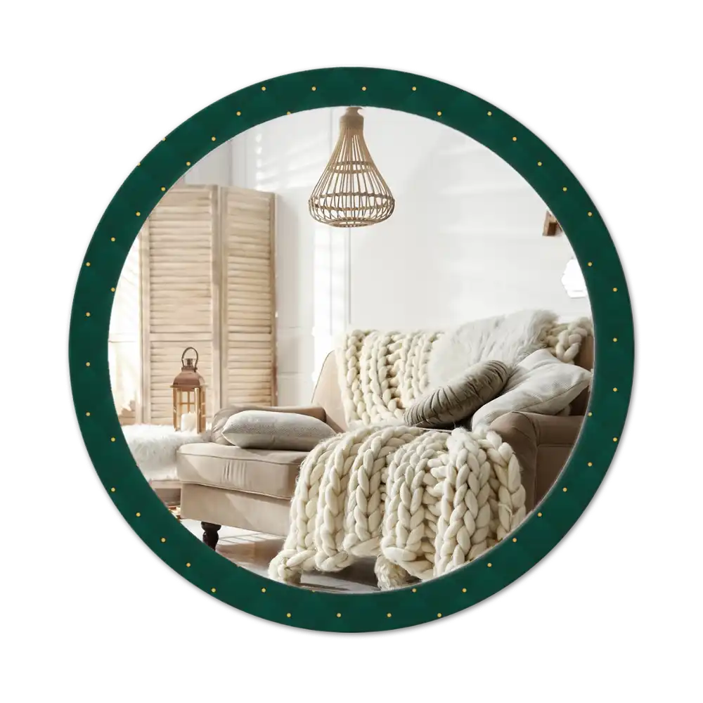 Round wall mirror decor Quilted pattern