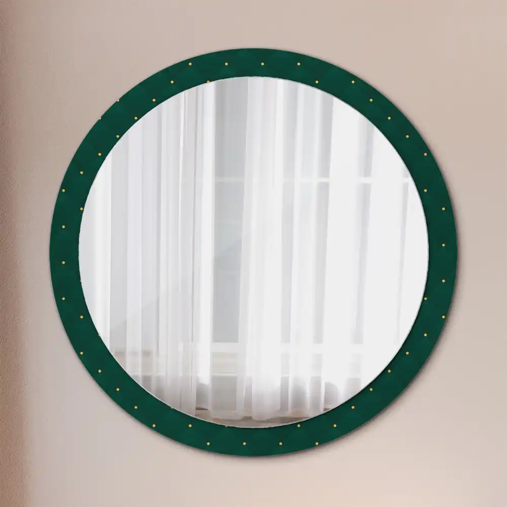 Round wall mirror decor Quilted pattern