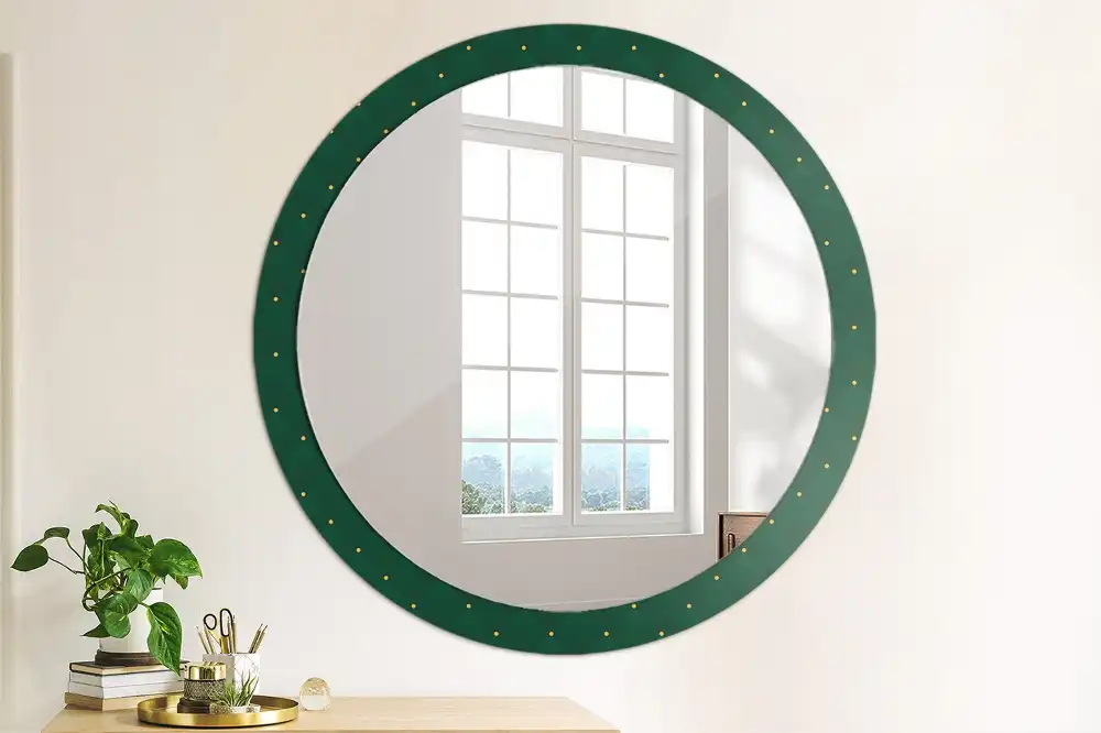 Round wall mirror decor Quilted pattern