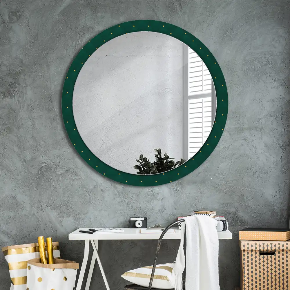 Round wall mirror decor Quilted pattern