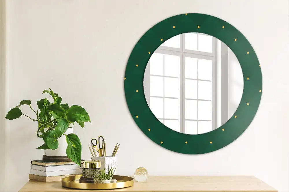 Round wall mirror decor Quilted pattern
