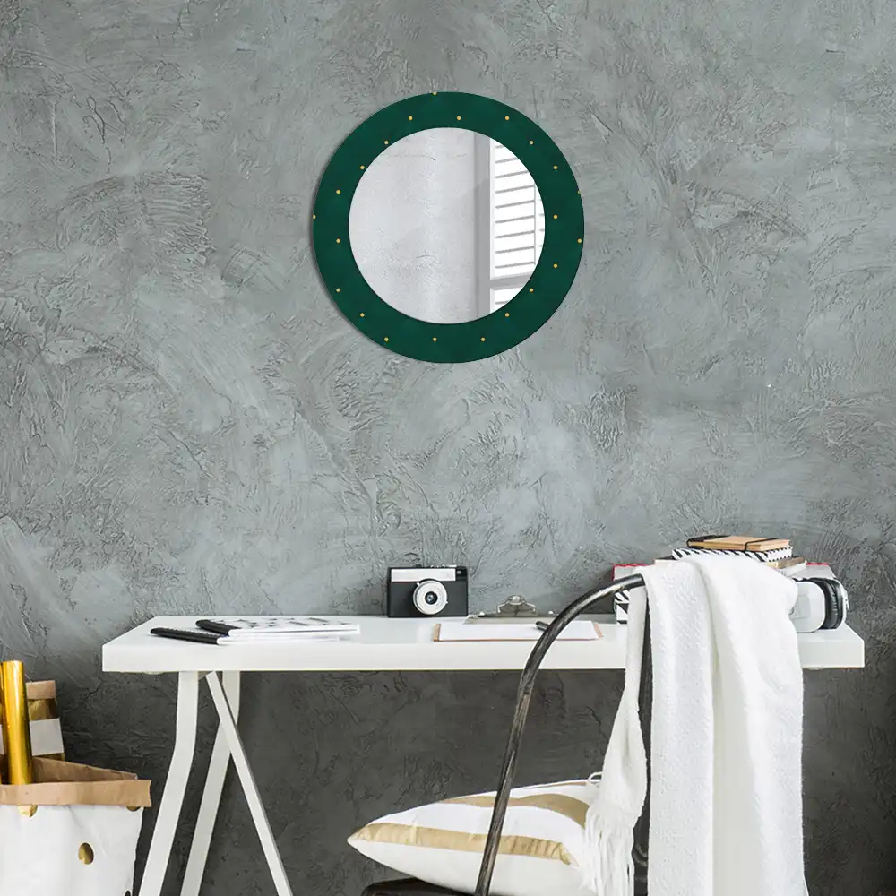 Round wall mirror decor Quilted pattern
