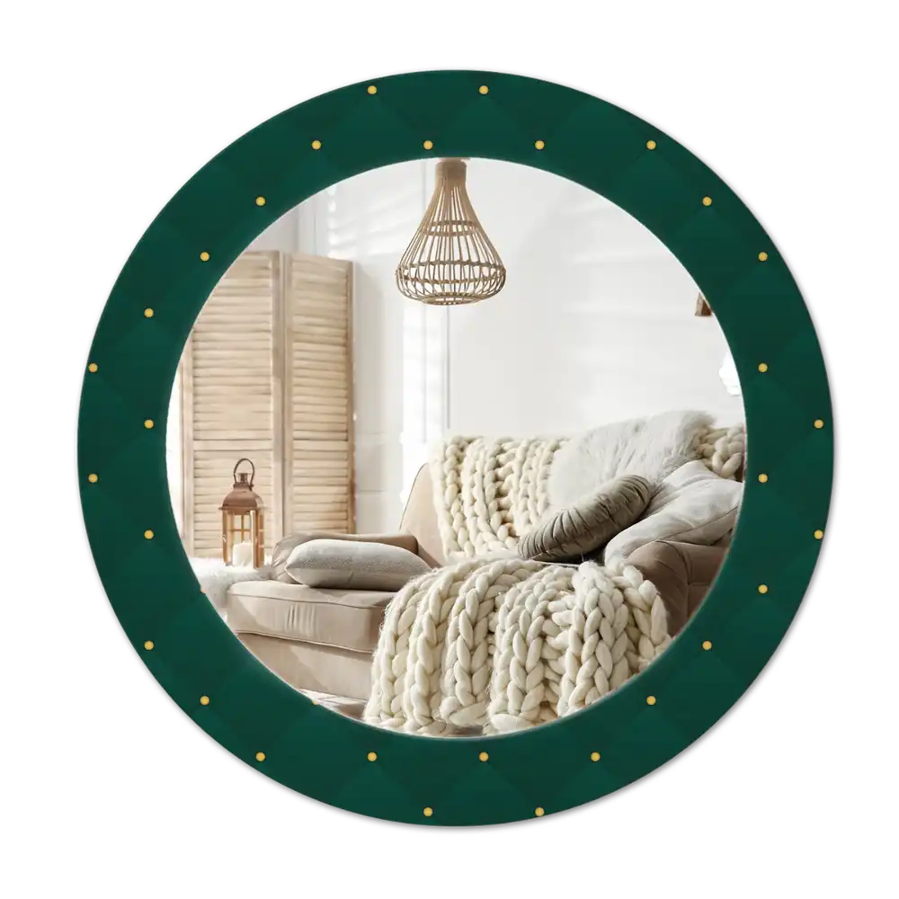 Round wall mirror decor Quilted pattern