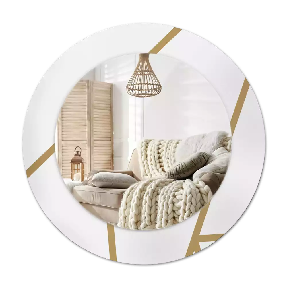 Round printed mirror Linear composition