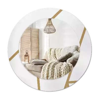 Round printed mirror Linear composition