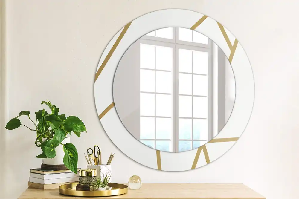 Round printed mirror Linear composition