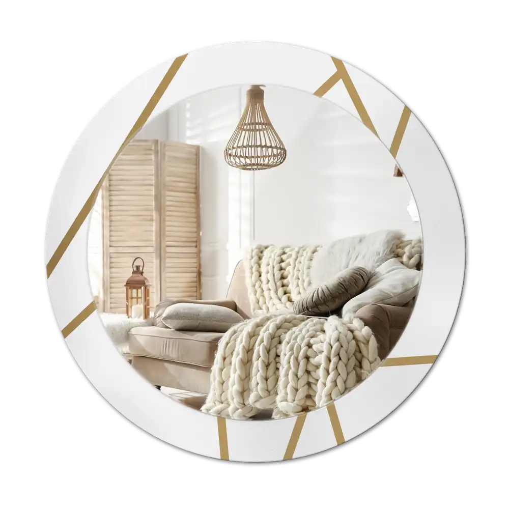 Round printed mirror Linear composition