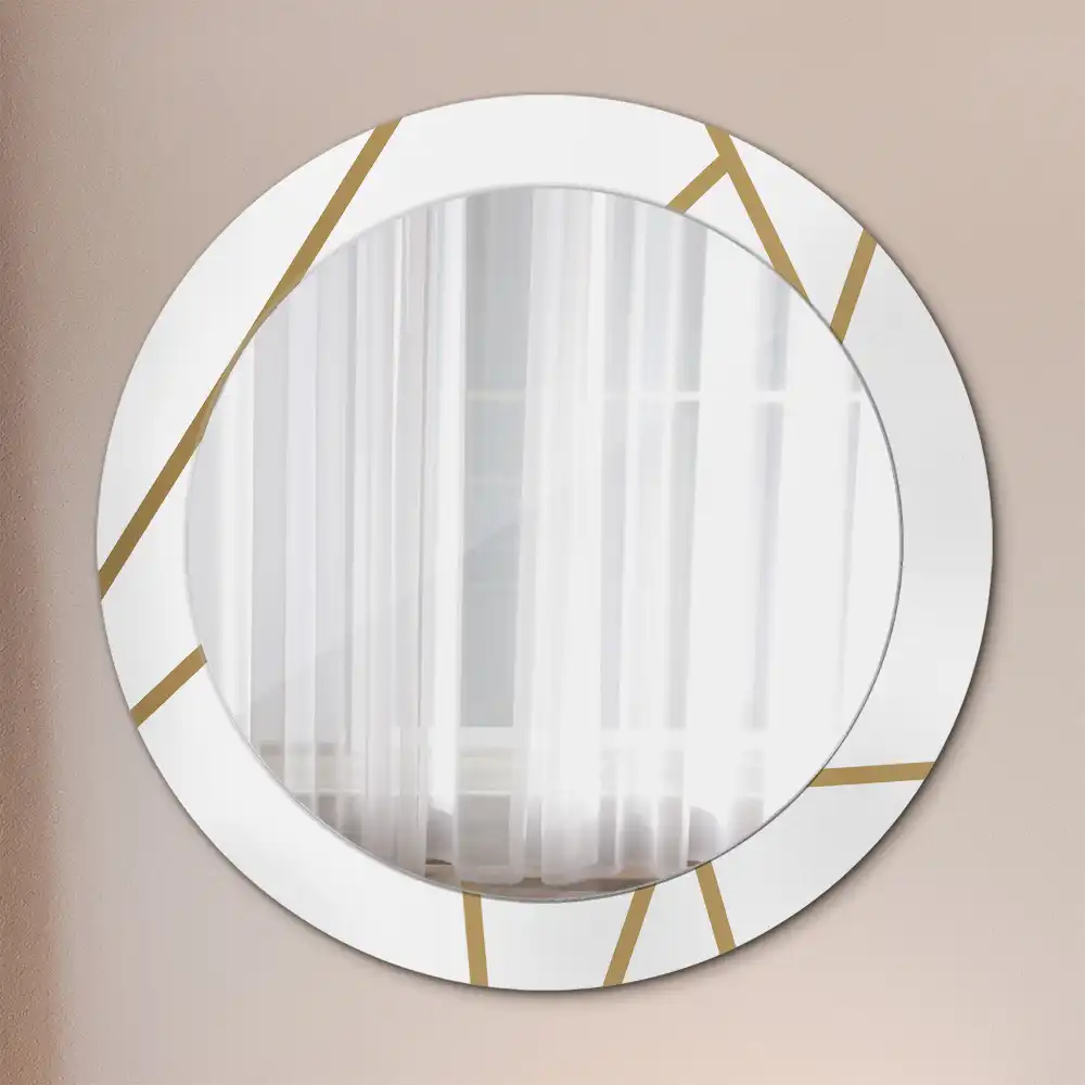 Round printed mirror Linear composition