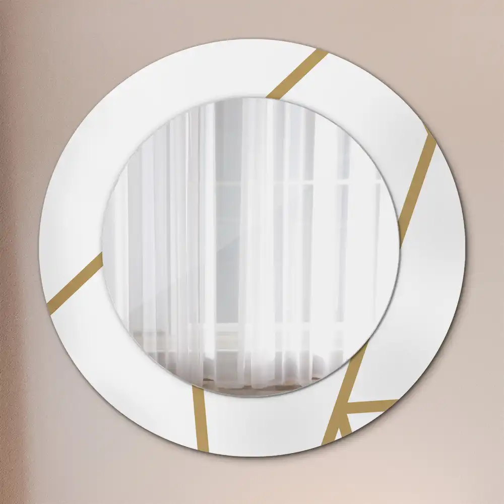Round printed mirror Linear composition