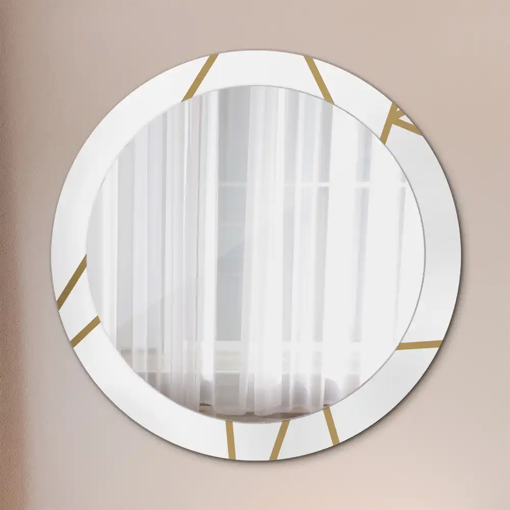Round printed mirror Linear composition